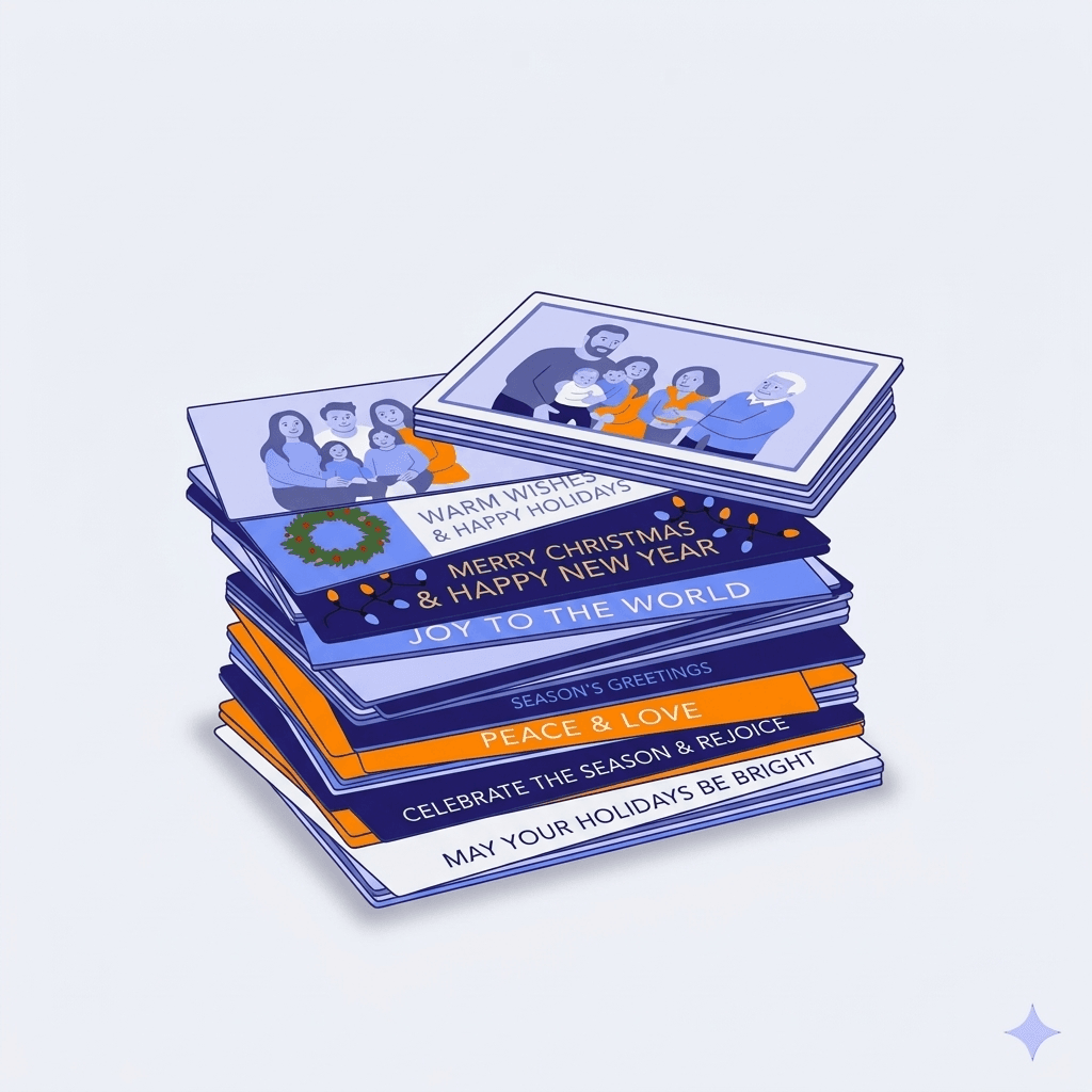 Stack of holiday cards